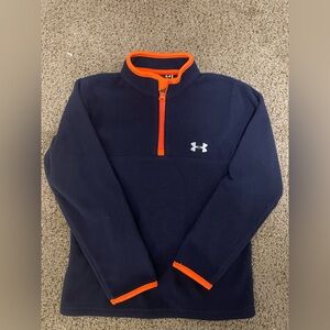 Under Armour Kids Dark Blue and Bright Orange Zip-Up Sweater
